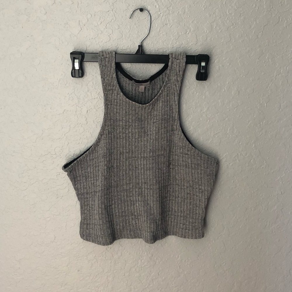 Charlotte Russe Grey Crop Top Large